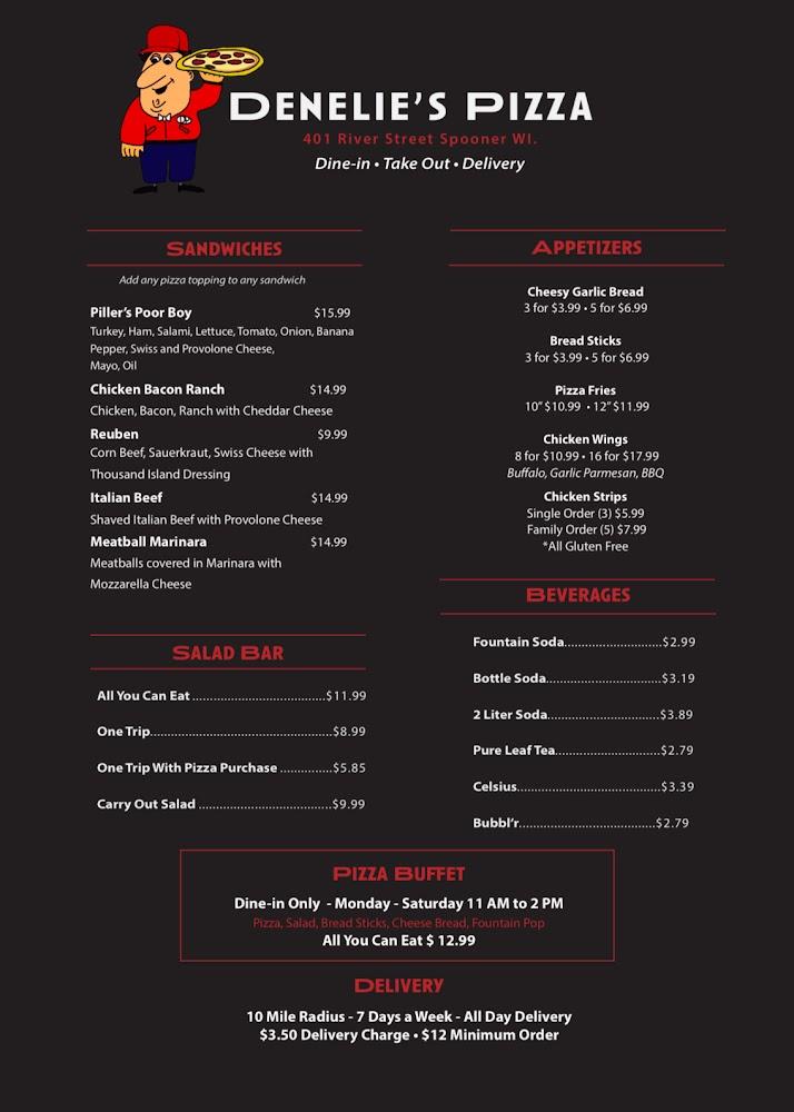 Denelies Pizza Menu image 2